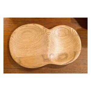 NWT Bloomingville NATURAL Oak Wood Tray w/2 Sections 9.8 x 6.3 NEW $42